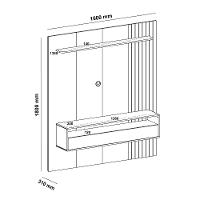 Painel Ripado para TV até 65 Polegadas 1 Porta com LED Matisse Artely