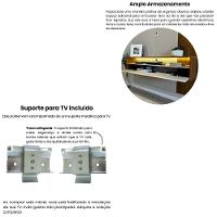 Painel Ripado para TV até 65 Polegadas 1 Porta com LED Matisse Artely - 5