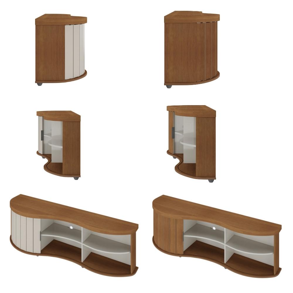 Rack Ripado Flex para TV até 75 Polegadas 1 Porta de Correr com Pés Magnum Artely - 3