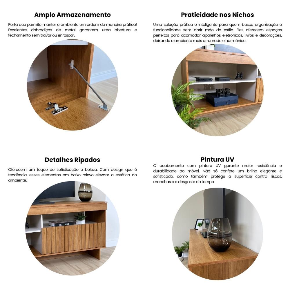 Rack Ripado para TV até 65 Polegadas 1 Porta City Artely - 5