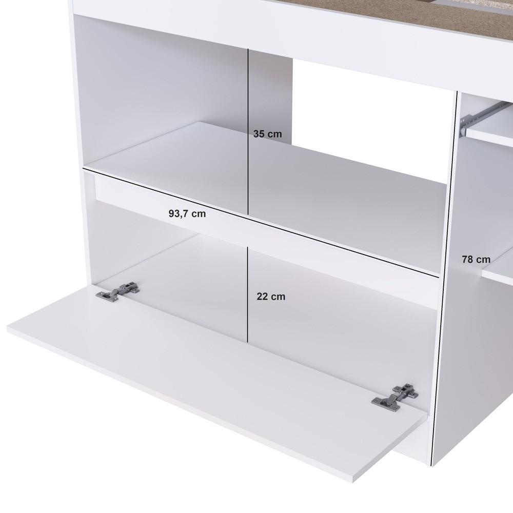 Cama Infantil Alta Multifuncional com Escrivaninha 1 Porta Jacarta Art in Móveis - 5