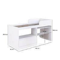 Cama Infantil Alta Multifuncional com Escrivaninha 1 Porta Jacarta Art in Móveis