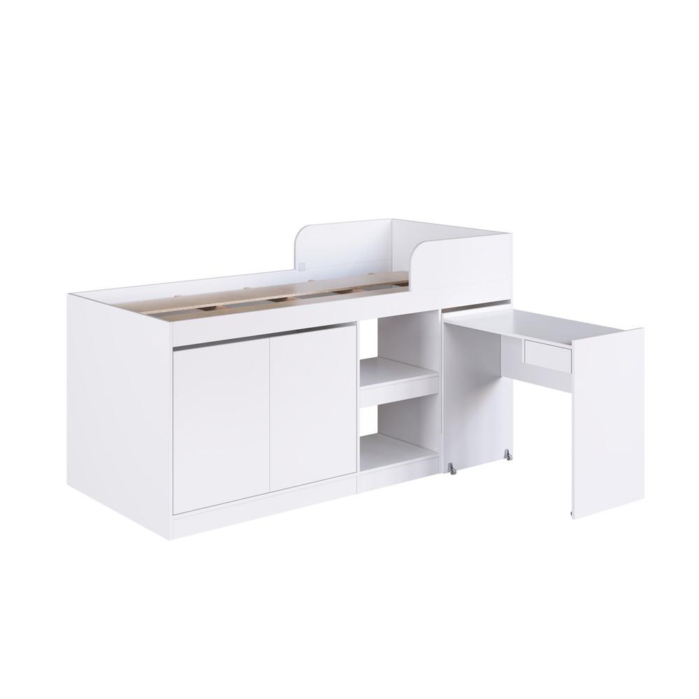 Cama Infantil Alta Multifuncional com Escrivaninha 2 Porta 1 Gaveta Jamaica Art in Móveis - 5