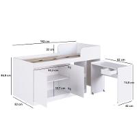 Cama Infantil Alta Multifuncional com Escrivaninha 2 Porta 1 Gaveta Jamaica Art in Móveis