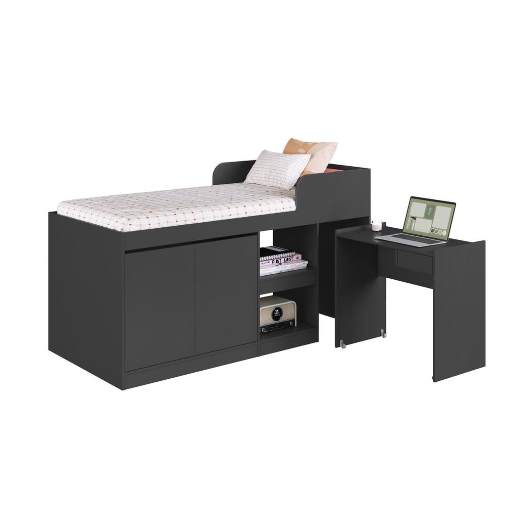 Cama Infantil Alta Multifuncional com Escrivaninha 2 Porta 1 Gaveta Jamaica Art in Móveis - 6