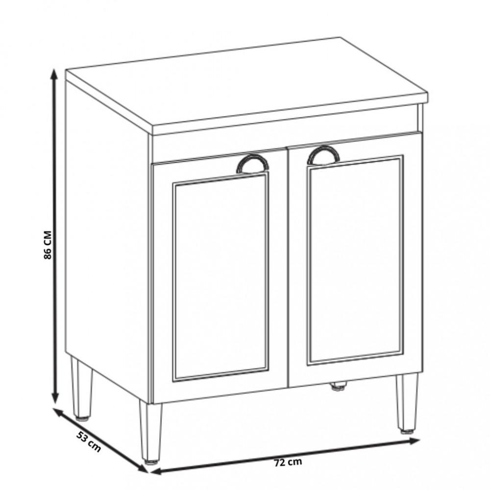 Balcão para Cooktop 5 Bocas 2 Portas Viena Atualle - 4