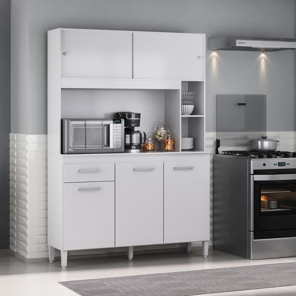 Cozinha Compacta 5 Portas 1 Gaveta com Tampo Ceara Atualle - 1