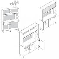 Cozinha Compacta 5 Portas 1 Gaveta com Tampo Ceara Atualle - 6