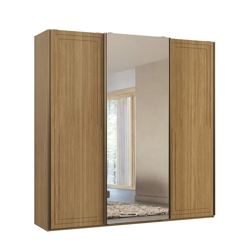 Guarda Roupa Casal com Espelho 3 Portas de Correr em MDF Style Belmax - 2