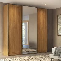 Guarda Roupa Casal com Espelho 3 Portas de Correr em MDF Style Belmax - 1