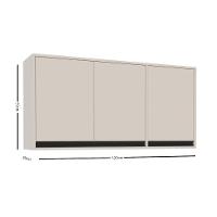 Armário Aéreo 3 Portas 120cm Koya Politorno Móveis - 3