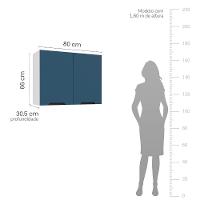 Armário Aéreo 2 Portas 80cm Meena Politorno Móveis - 3