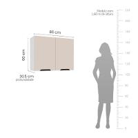 Armário Aéreo 2 Portas 80cm Meena Politorno Móveis - 3