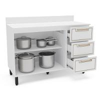 Balcão de Pia 2 Portas 3 Gavetas 120cm com Tampo Amara Politorno - 2