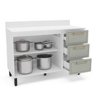 Balcão de Pia 2 Portas 3 Gavetas 120cm com Tampo Amara Politorno - 2