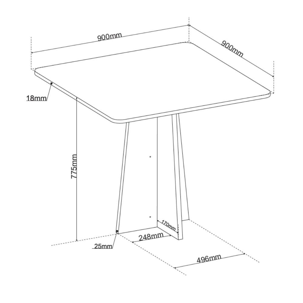 Canto Alemão com Baú Syrah com 2 Cadeiras Milão Viero - 6