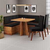 Canto Alemão com Baú Syrah com 2 Cadeiras Milão Viero - 1