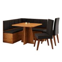 Canto Alemão com Baú Syrah com 2 Cadeiras Milão Viero - 2