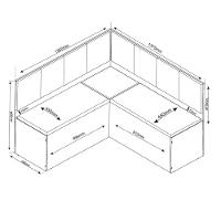 Canto Alemão com Baú Syrah com 2 Cadeiras Milão Viero - 5
