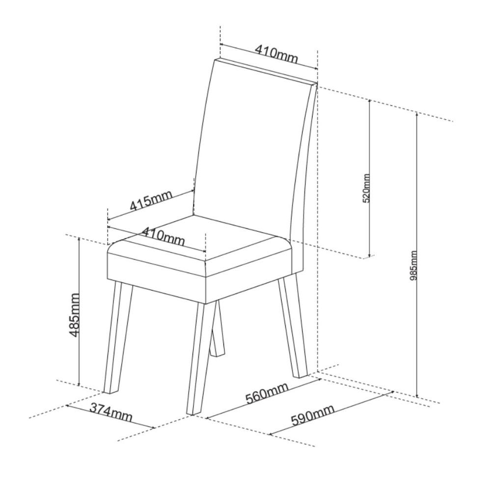 Canto Alemão com Baú Syrah com tampo de Vidro com 2 Cadeiras Milão Viero - 4