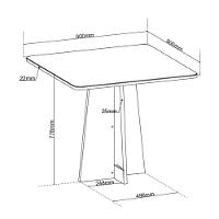 Canto Alemão com Baú Syrah com tampo de Vidro com 2 Cadeiras Milão Viero - 6