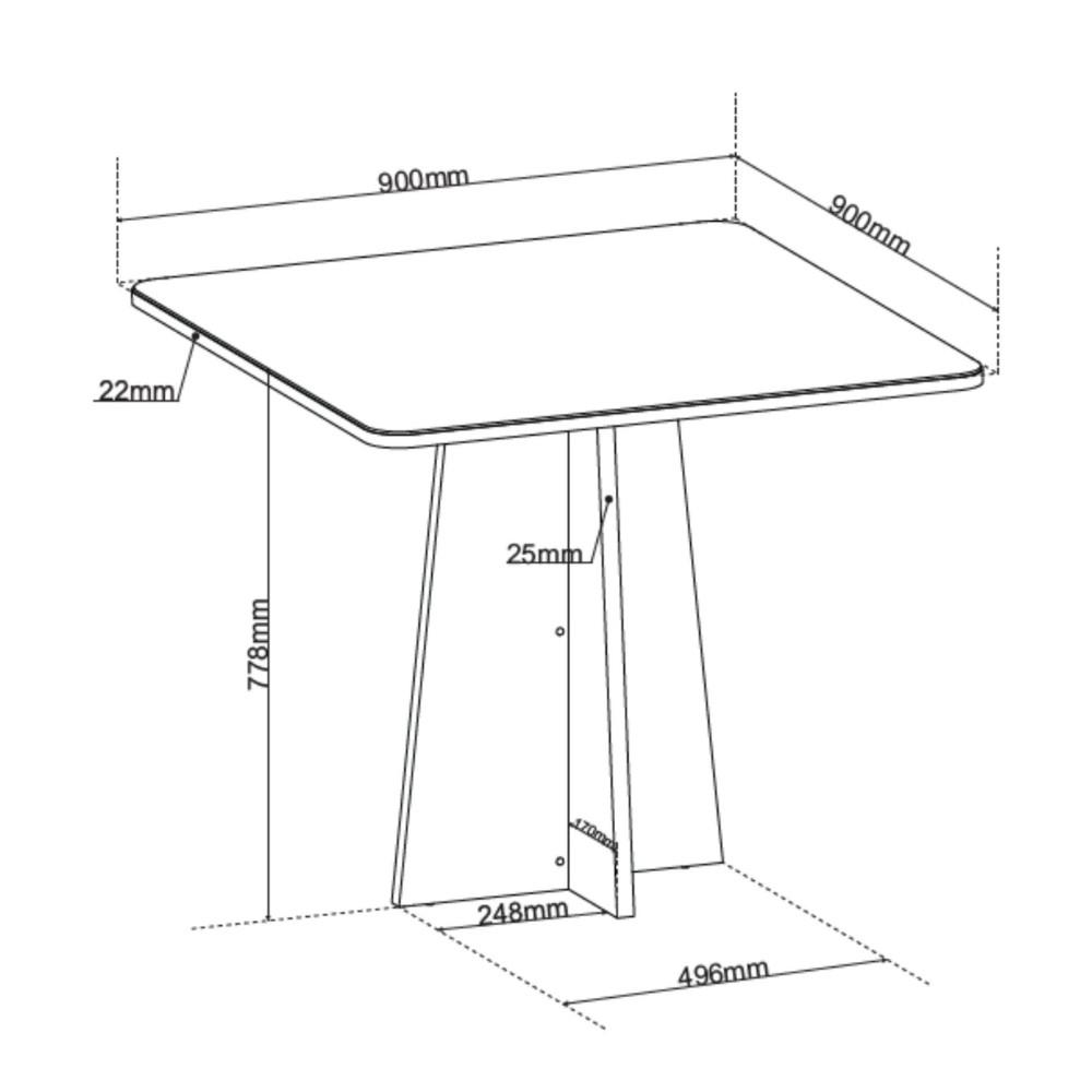 Canto Alemão com Baú Syrah com tampo de Vidro com 2 Cadeiras Milão Viero - 6