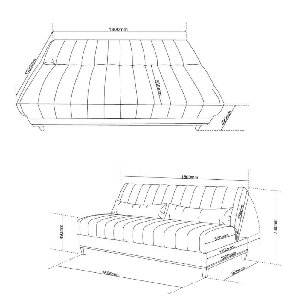 Sofá Cama 180cm Veludo Santorini Viero - 4