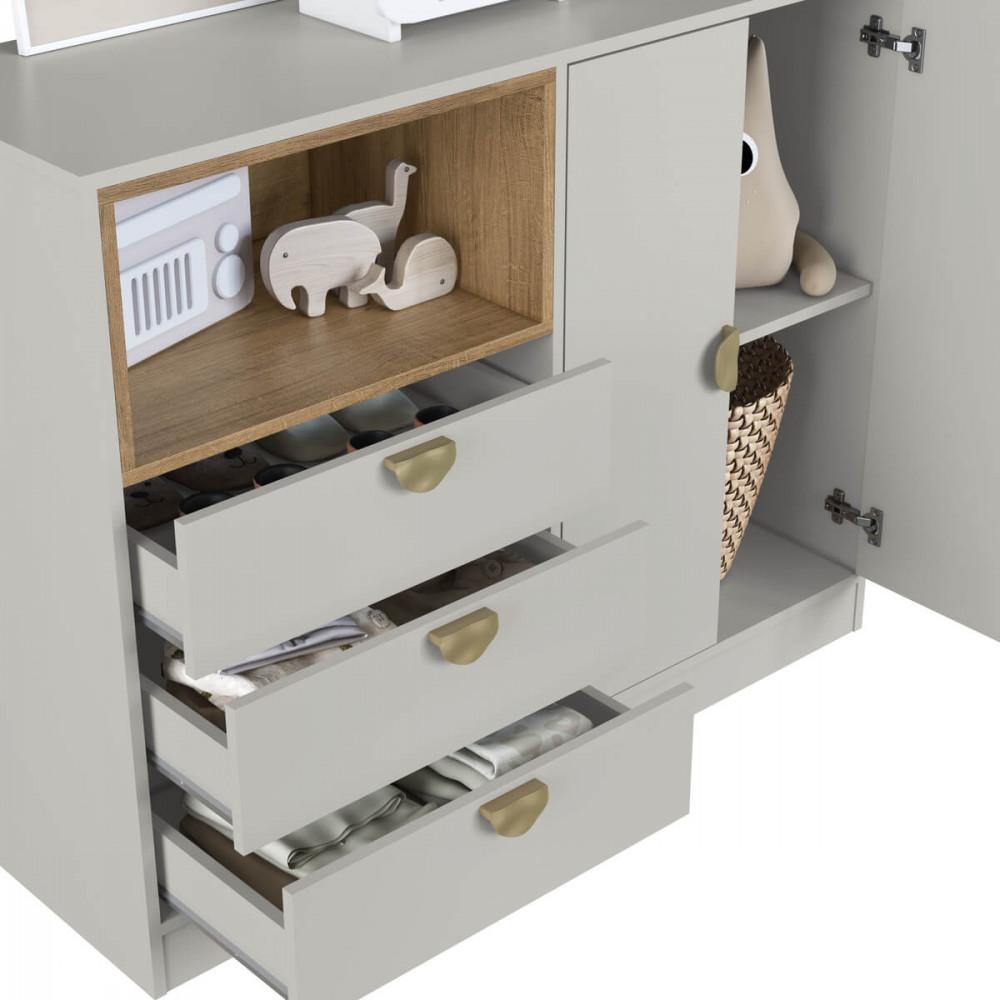 Quarto Infantil Cama Solteiro Montessoriana Led Cômoda Guarda roupa CJ076 Lille Art In Móveis - 8