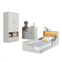 Quarto Infantil Cama Solteiro Montessoriana Led Cômoda Guarda roupa CJ076 Lille Art In Móveis - 2