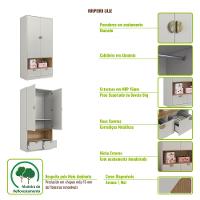 Quarto Infantil Cama Solteiro Montessoriana Led Cômoda Guarda roupa CJ076 Lille Art In Móveis - 6