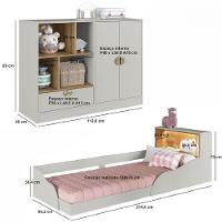 Quarto Infantil Cama Solteiro Montessoriana Led e Cômoda 1 Gaveta Lille - 3