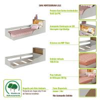 Quarto Infantil Cama Solteiro Montessoriana Led e Cômoda 1 Gaveta Lille - 6