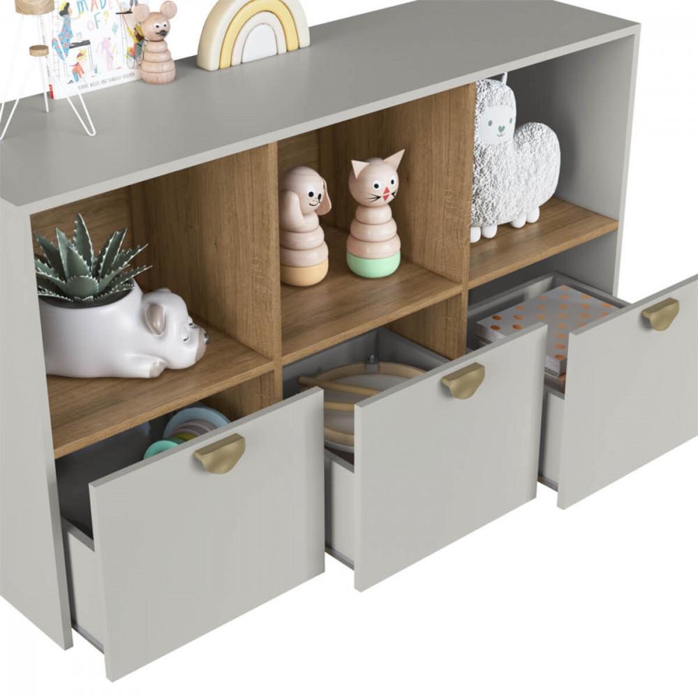 Quarto Infantil Cama Solteiro Montessoriana Led e Cômoda CJ082 Lille - 4