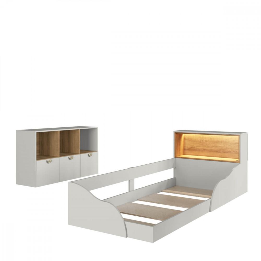 Quarto Infantil Cama Solteiro Montessoriana Led e Cômoda CJ082 Lille - 7