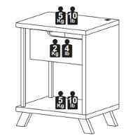 Mesa de Cabeceira 1 Gaveta JB 1010 JB Móveis - 5