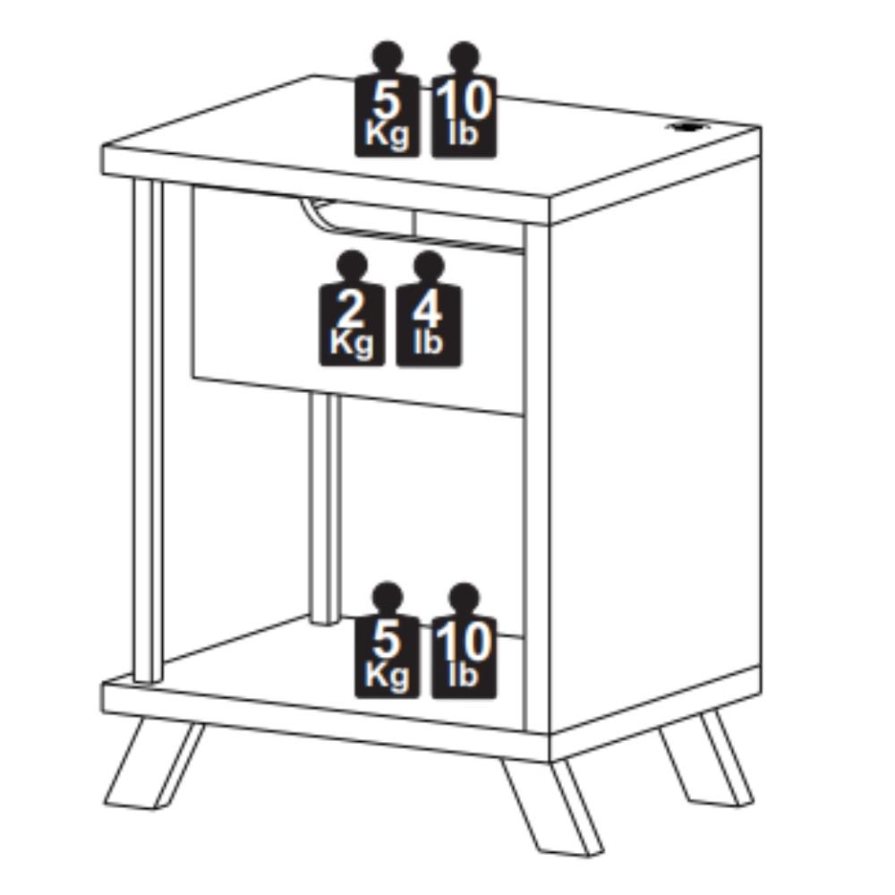 Mesa de Cabeceira 1 Gaveta JB 1010 JB Móveis - 5
