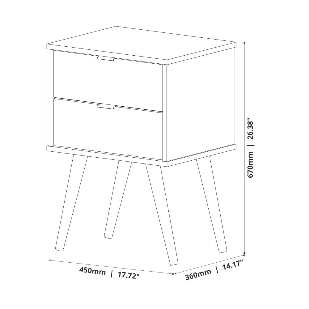 Mesa de Cabeceira 2 Gaveta JB 1818 JB Móveis - 3