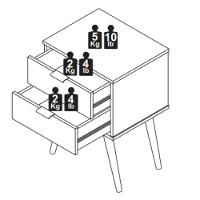 Mesa de Cabeceira 2 Gaveta JB 1818 JB Móveis - 4
