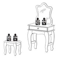 Penteadeira com Espelho 1 Gaveta Baby JB 7200 JB Móveis - 4