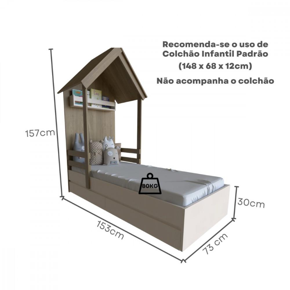 Cama Infantil com 2 Gavetas Mel Bramov - 4