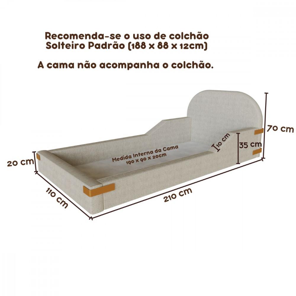 Cama Infantil Montessoriana Solteiro Afeto Bramov - 3