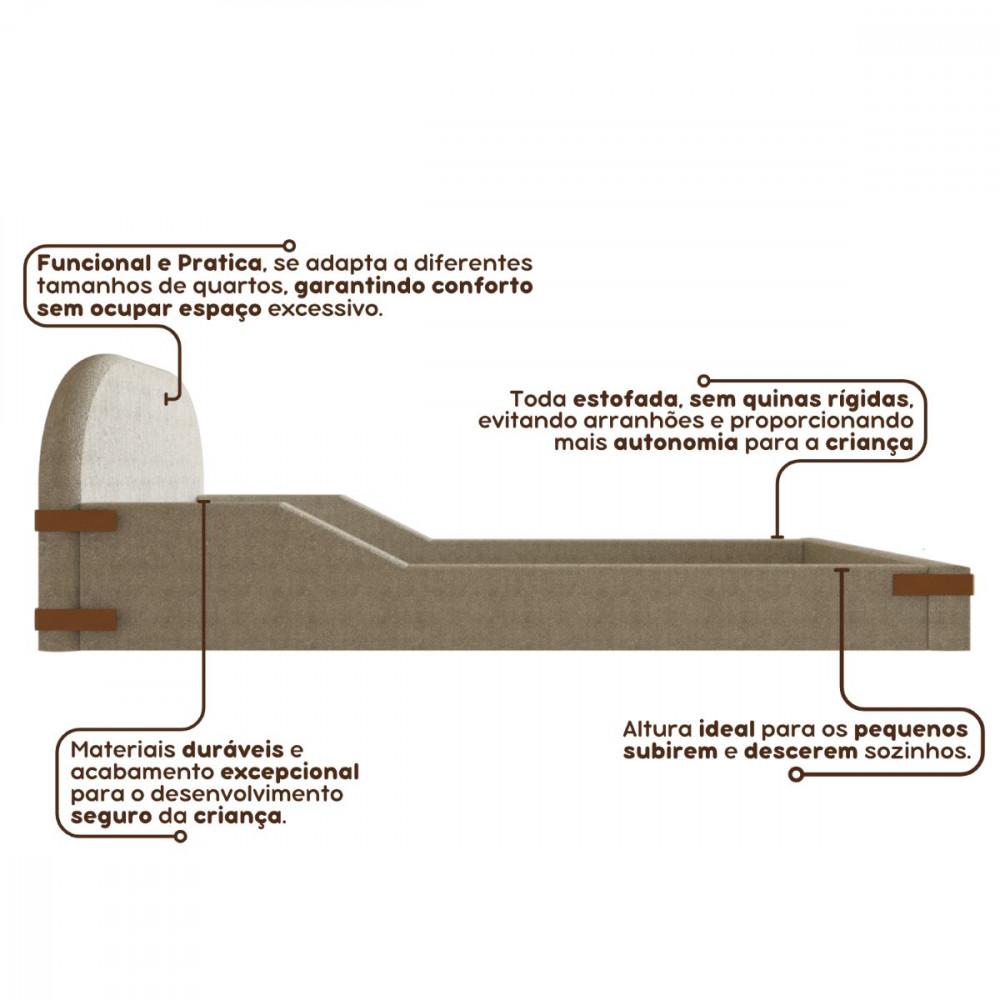 Cama Infantil Montessoriana Solteiro Afeto Bramov - 4