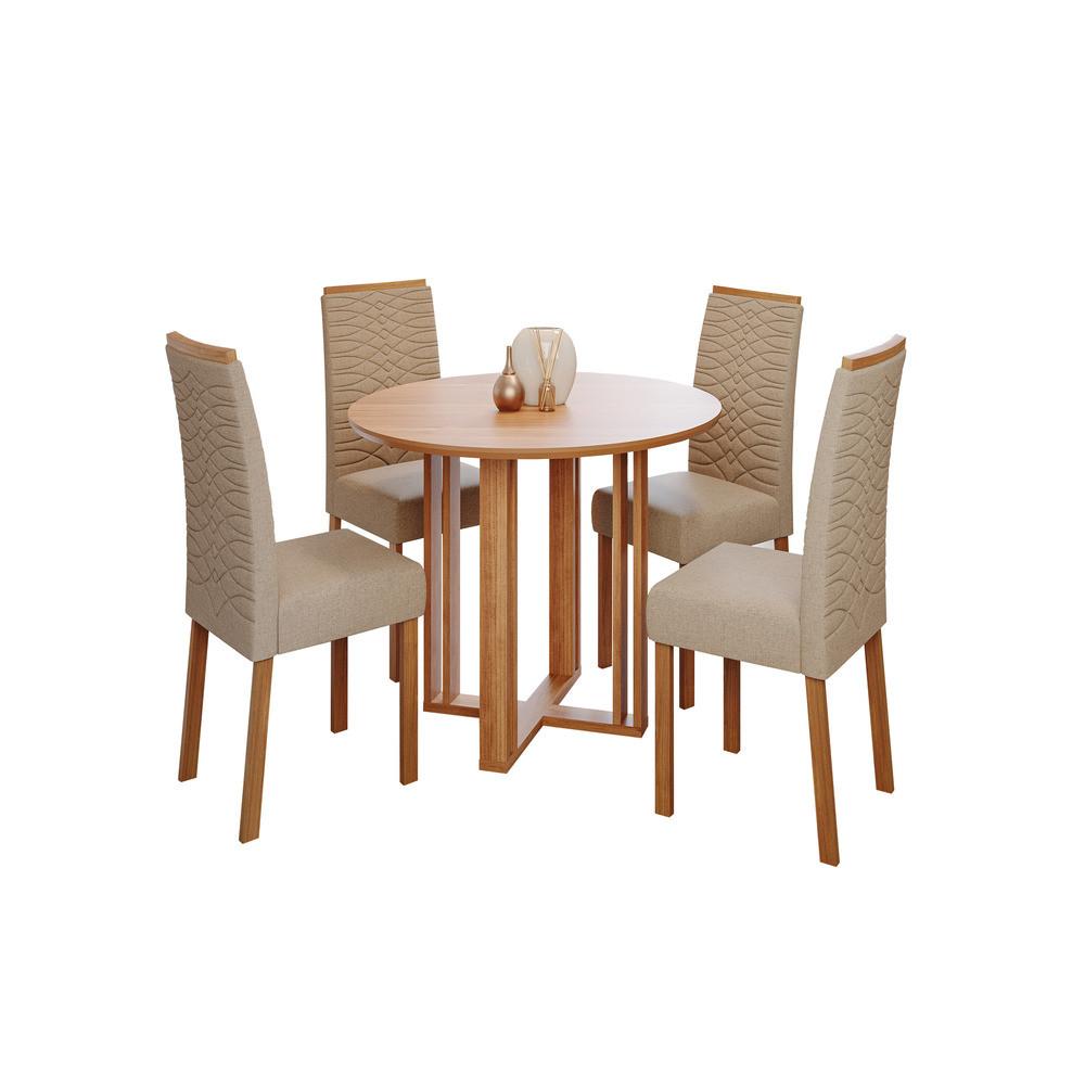 Conjunto Sala de Jantar Mesa Flora 4 Cadeiras Em MDF Clarice Cimol - 2