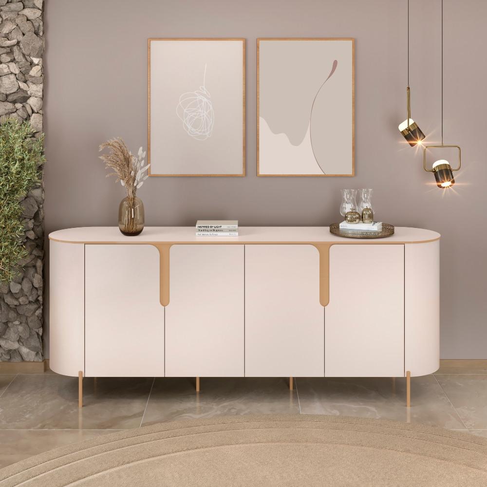 Aparador Buffet 4 Portas com Pés Cleo DJ Móveis - 1