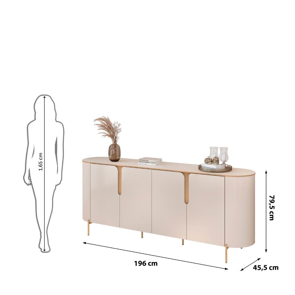 Aparador Buffet 4 Portas com Pés Cleo DJ Móveis - 4