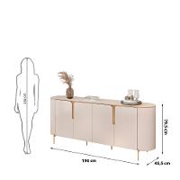 Aparador Buffet 4 Portas com Pés Cleo DJ Móveis - 4