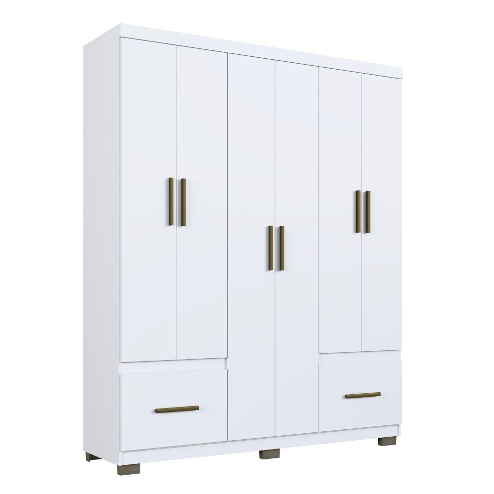 Guarda Roupa Casal 6 Portas 2 Gavetas com Pés Manaus Faimec - 2