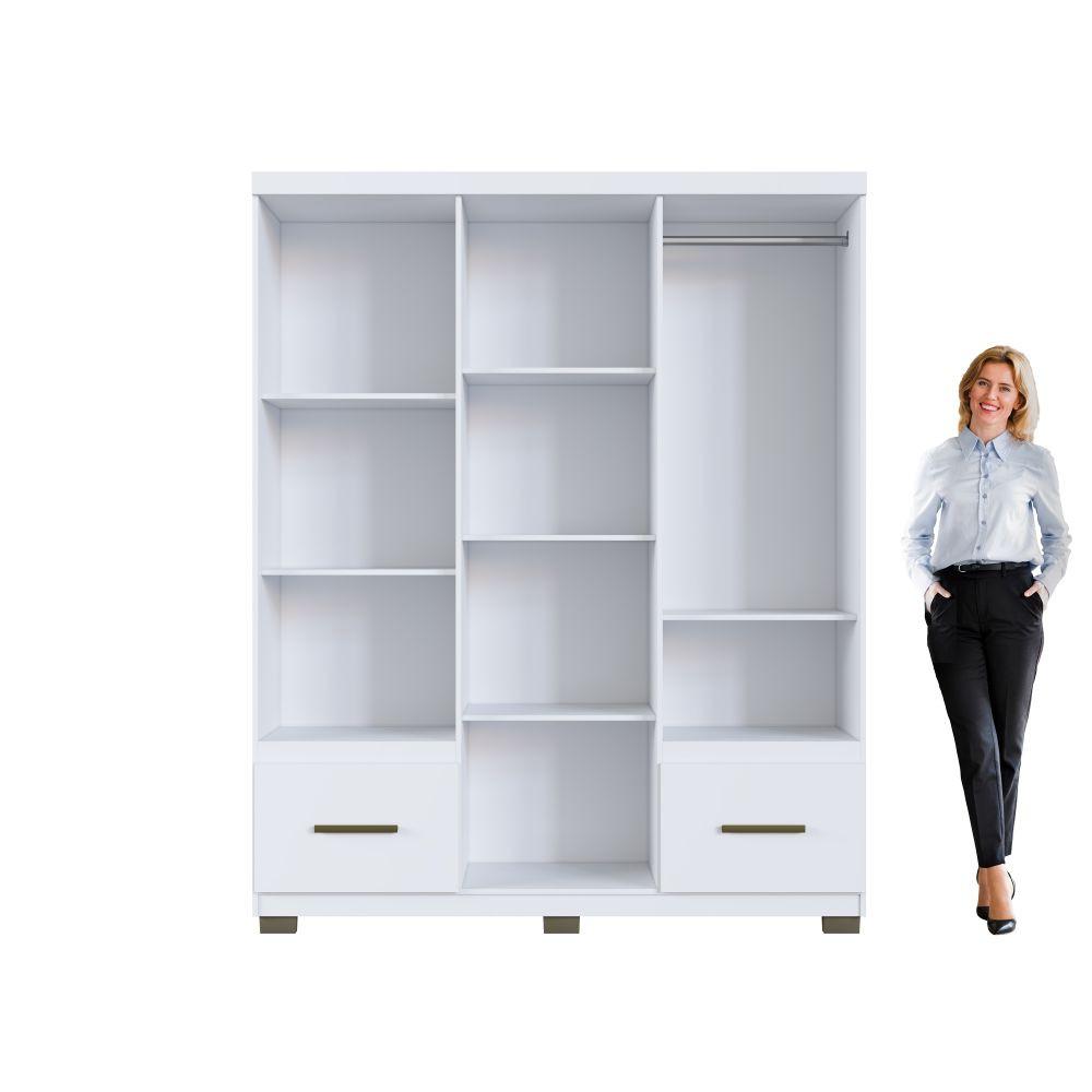 Guarda Roupa Casal 6 Portas 2 Gavetas com Pés Manaus Faimec - 3