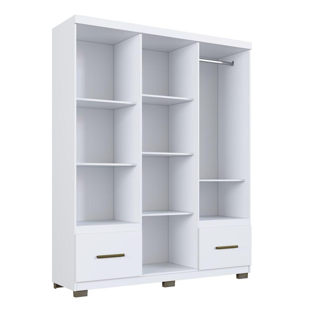 Guarda Roupa Casal 6 Portas 2 Gavetas com Pés Manaus Faimec - 5