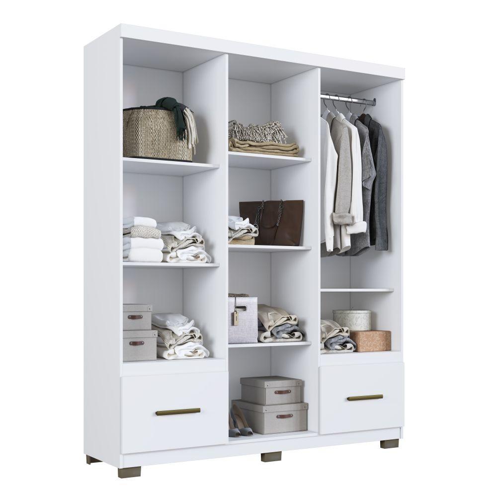 Guarda Roupa Casal 6 Portas 2 Gavetas com Pés Manaus Faimec - 6